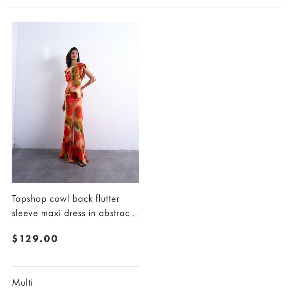 Topshop Vibrant Red and Green Maxi Dress